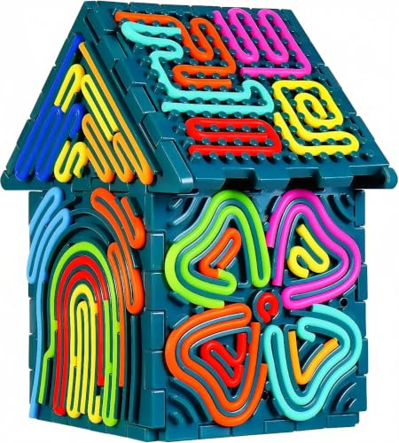 Cube Sensoriel Montessori 3D – Jeu de Motricité Fine avec 30 Cordons Colorés – Activité Sensorielle Enfant – Idéal TSA et TDAH