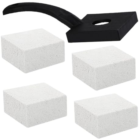 Cleaning Pumice Stone,4 Piece Ergonomic Stain Remover with Handle | Swimming Pool Tile Pumice Stone Replacement - for Grills Bathtub Sauna Room Hotel