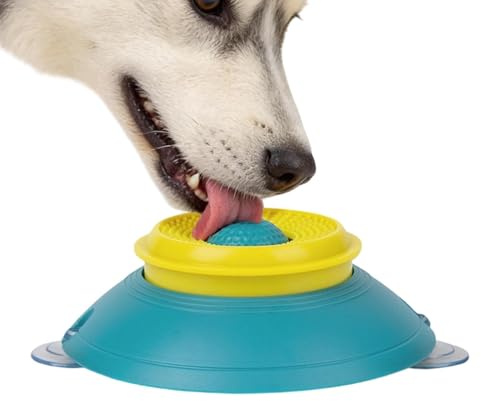 da leccare per cani con palla,Arricchimento a antiscivolo | da leccare con palla rotolante per cani | arricchimento, lenitivo, stimolazione e alimentazione cuccioli