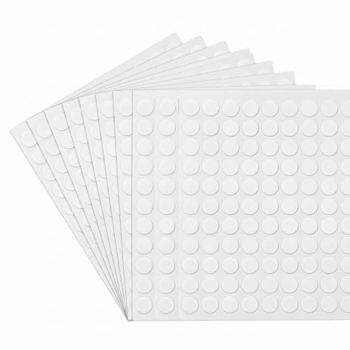 ZhcwlDuschdraperi, 1 000 stycken, dubbelsidiga runda självhäftande prickar 10 mm, transparenta runda klistermärken för affischer, hantverk och kontor
