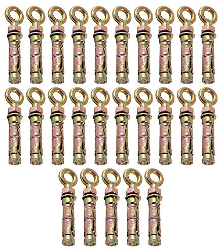 Charles Watson Heavy Duty M12 Eye Bolt Shield Anchor, Pack of 25 | Provides reliable, high-strength overhead and wall anchoring in solid concrete, brickwork, or tough masonry projects.