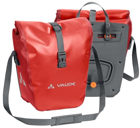 VAUDE Aqua Front - Fahrradtasche - 2 Vorderradtaschen (2x14L) - wasserdicht - Made in Germany, Lava