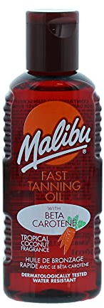 Malibu Sun Bräunungsöl, wasserfest, mit Beta-Carotin und tropischem Kokosnuss-Duft, 100 ml
