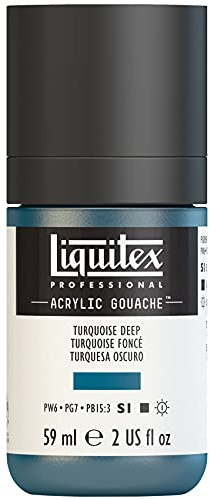 Liquitex 2059561 Professional Acryl Gouache - Dunkeltürkis , 59ml Flasche, matt - Acrylfarbe mit Gouache Eigenschaften, Hochdeckend, Wasserfest & Lichtecht