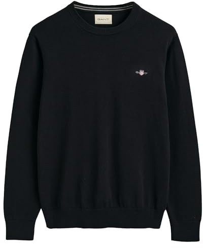 Gant Herren Classic Cotton C-Neck Pullover, Schwarz, 3XL EU