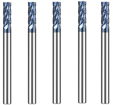 CREEYA 4mm Hartmetall Schaftfräser, 4 Zähne/Schneiden, AlTiN Schwarz Beschichtung CNC Fräser, VHM Für Metall Holz Acryl Kunststoff (5 Stücke)