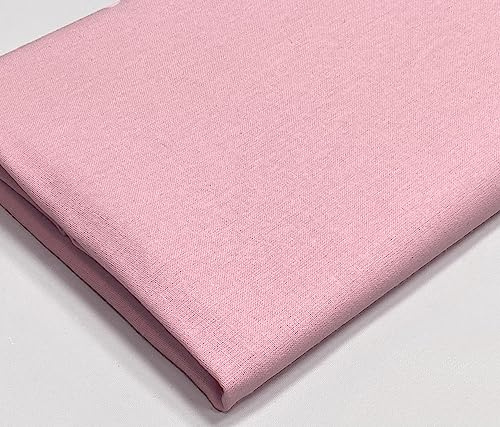 A-Express Tela de Algodón - 60 Pulgadas 150cm Ancho Por Metro - Material de Viscosa de 150 GSM - para Ropa, Forro de Cortinas, Sábanas, Vestidos, Fundas de Almohada - Medio Metro Rosa claro