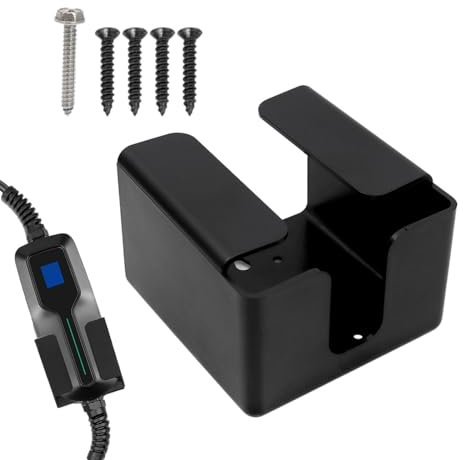 EV Charger Box Bracket - EV Charger Control Unit, Wall Mounted Charging Box Bracket | Electric Vehicle Plug Dock, Metal EV Charger Cable Bracket, Electric Car Charging Wall Storage for Outdoor Indoor