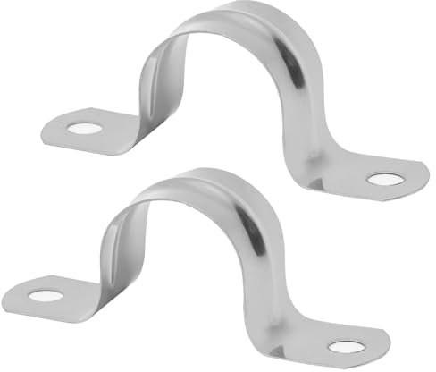 18 abrazaderas de tubo de 50 mm, acero inoxidable, abrazadera de tubo tipo U, abrazadera de fijación, abrazaderas de cable para atornillar, para fijación de tubos de gas, tubos de agua