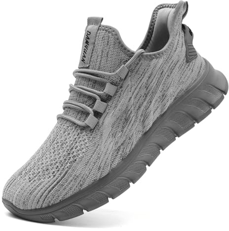 IEBPEH Chaussures de sport pour femme - Chaussures de sport - Chaussures de course - Chaussures de loisirs - Antidérapantes - Respirantes - Légères à enfiler - Chaussures de marche, C gris., 37 EU