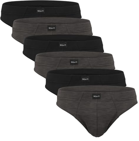 Gomati 6-pack herrjersey trosor av bomull – kalsonger för män eller pojkar även i stora storlekar, 6 x sten svart, XXL