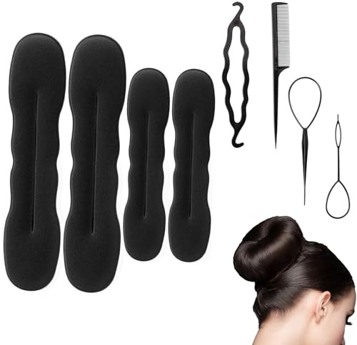ZWWOGE 8 pcs Herramientas para Trenzar Cabello, Herramientas para Peinados Trenzar el Cabello DIY, Accesorios para Moños para Mujeres y Niñas con Cabello Medio y Largo