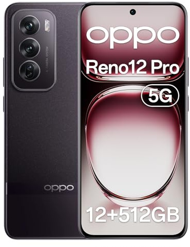OPPO Reno12 Pro 5G Smartphone, 12+512 GB, cámara 50+8+50 MP, 120 Hz, Carga rápida SUPERVOOC 80 W, batería 5000 mAh, procesador Dimensity 7300, grabación de vídeo 4K, NFC, marrón
