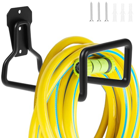 QWORK® Soporte para Manguera de Jardín de Alta Resistencia, 20x12 cm, Capacidad de Carga de 50 kg, Resistente a la Corrosión