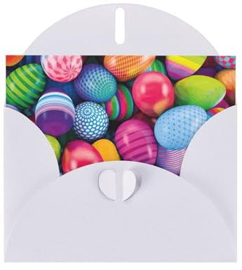 Hermosas tarjetas de felicitación con estampado de huevos de Pascua, sobres incluidos, tarjetas de felicitación en blanco para bodas, eventos, cumpleaños