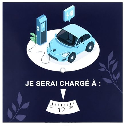 Color Pop - Disco de estacionamiento para carga de vehículos eléctricos, especial zona de carga VE – cartón – Fabricación Francia – Rueda ajustable
