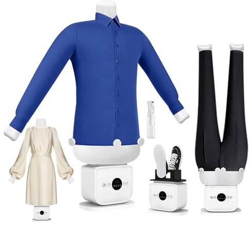 Manichino Stira Camicie, Ferro da Stiro Automatico per la Casa - Asciugatore e Ferro da Stiro ad Aria Calda Automatico 2 in 1, Regolabili Abiti per Tutte Le Taglie,Standard + Skirt Mold