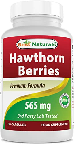 Best Naturals Hawthorn Berry 565 mg 180 Capsules (180 Count (Pack of 1))