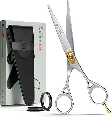 Suvorna 6 Professional Hair Scissors - Hairdressing Scissors UK for Men & Women, Hairdresser Scissors, Barber Scissors, Hair Cutting Scissors. Righthand Japanese Scissors with Razor Sharp Blades.