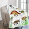 WONGS BEDDING Dinosaurier Kuscheldecke 150x200 Kinder Jungen Sherpa Decke Warm Wohndecke weiche & Flauschige Fleecedecke als Sofaüberwurf Sofadecke Couchdecke Doppelseitig Tagesdecke für Bett&Sofa