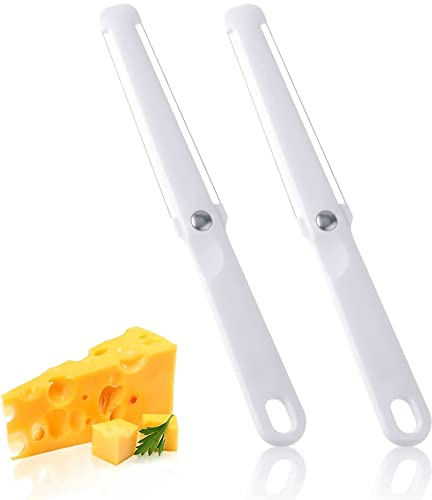 2pcs Cheese Wire Cutter with Soft Handle for Hard & Semi-Hard Cheese, Butter, Chocolate, Jams & Creams - Long Duration