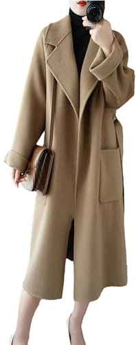 Manteau en cachemire double face pour l'automne et l'hiver Manteau en laine pour femme Manteau long en laine ample, C, M