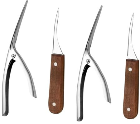 Zerodeko 4pièces Déveineurs De Crevettes Acier Inoxydable Nettoyeur De Ligne De Crevettes Outil Épluchage De Carapaces De