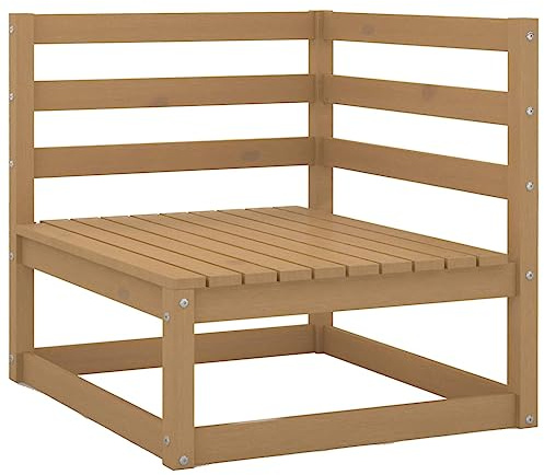 QZZCED Ensemble de meubles de balcon, de terrasse, de jardin, canapé d'angle de jardin, en pin massif, marron miel, pour jardins, terrasses, balcons