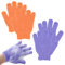 2 Paia Di Guanti Esfolianti, Guanti Da Bagno Esfolianti, guanto esfoliante corpo, Guanti Da Bagno A Cinque Dita Per Uomo Donna Bambini Per Esfoliante/Doccia/Vasca/Spa/Massaggio (Viola + Arancione)