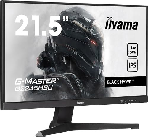 iiyama G-Master Black Hawk G2245HSU-B2 54,5cm 21,5“ IPS LED Gaming Monitor Full-HD 100Hz HDMI DP USB2.0 1ms Adaptive Sync schwarz