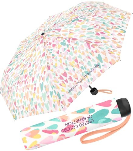 Benetton Taschenschirm Super Mini Aquarell Hearts - multicolor