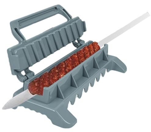 Kebab Maker, 29 x 12,7 x 9 cm, stampo manuale in plastica spessa, shish kebab e spiedini, kebab maker pressa bianca, kebab maker machine per barbecue, picnic