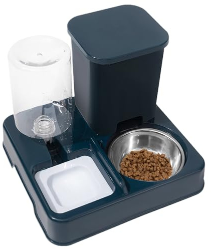 Mangeoire Automatique 2 en 1 pour Animal Domestique - Distributeur Automatique De Nourriture Et d'eau pour Chat -mangeoirs Et Abreuvoirs pour Animaux De Petite Et Moyenne Taille comme Chaton Et Chiot