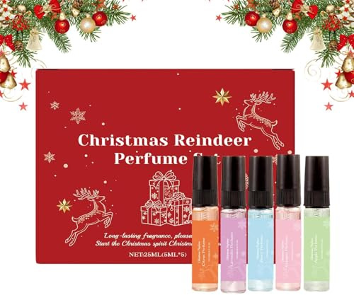 Tuxuseo Profumo da donna | 5 spray di olio naturale di renna di Natale da 5 ml | per donna persistente – per uomo e donna corpo pelle capelli viaggio vita quotidiana appuntamenti feste