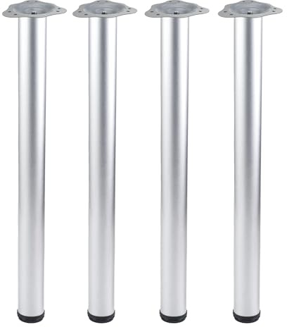 highdecora Adjustable DIY Furniture Legs, 72.5cm, Heavy Duty Metal Table Legs, 4 Pieces, Height Adjustable Support Feet for Tables and Furniture (Grey)