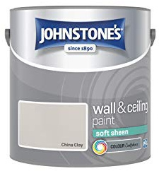 Johnstone's - Wall and Ceiling Paint Soft Sheen - Interior Paint - Satin Finish - Suitable for Interior Walls and Ceilings - China Clay - 2.5 L 304137