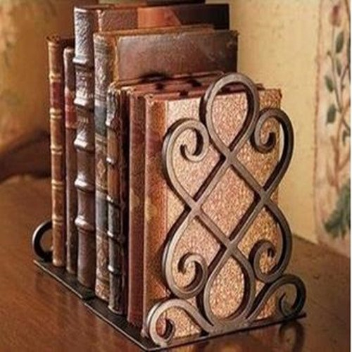 Single Buchstützen 19x16x22 cm, Metall, 2 Stück(1 Paar) (Bronze)