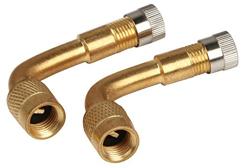 Yaheetech 2x Ventiladapter mit Winkel Ventilverlängerung Reifenventilverlängerung 90 Grad Gebogen Metall für Fahrrad Motorrad KFZ