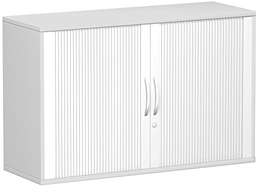 Gera Möbel Schranksystem Flex Querrollladenschrank, Holzdekor, Silber/lichtgrau, 120 x 42.5 x 79.8 cm