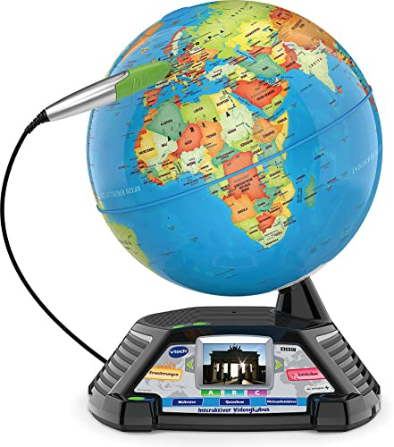 Vtech 80-605404 Interaktiver Videoglobus, Lernglobus, Normalverpackung, Mehrfarbig