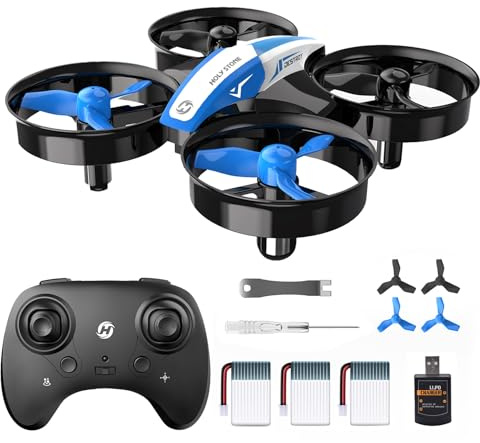 Holy Stone Mini Drone for Kids and Beginners RC Nano Quadcopter Indoor Small Helicopter Plane with Auto Hovering, 3D Flips, Headless Mode and 3 Batteries, Great Gift Toy for Boys and Girls, HS210 Blue
