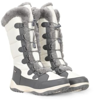 Mountain Warehouse snöflinga höga kvinnor snowboard – snötäta vinterskor, hög andas, gummi-yttersula, Eva-fotsäng, isoterm – för skidsemester, promenader, - Vit - 40 EU
