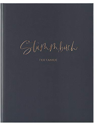DeinWeddingshop Stammbuch der Familie, personalisiert - Familienstammbuch Hochzeit Standesamt - Deluxe Serie - Hardcover DIN A4 und 16x21cm (Titan-grau) (16x21cm, UNPERSONALISIERT)
