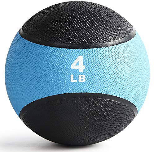 RitFit Weighted Medicine Ball - Non-Slip Rubber Shell & Dual Texture Grip - Workout Exercise Ball for Core Strength, Balance Training, Coordination Fitness - Multiple Weights & Colors