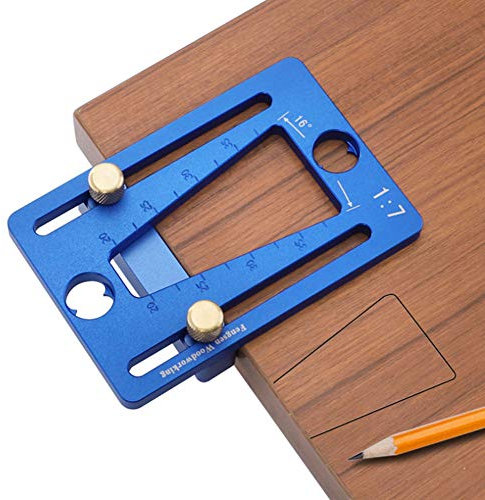 Guía de cola de milano marcador ajustable carpintería de cola de milano Plantilla 1: 7 de aleación de aluminio de cola de milano gramil para el corte de la mano de madera Conjunto