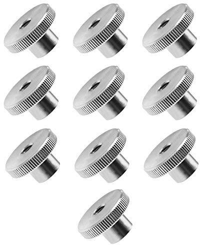 SING F LTD 10PCS M6 High Knurled Thumb Nuts Female Threaded 304 Stainless Steel Round Grip Knob Locking Nuts DIN 466
