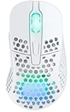 Xtrfy M4 Wireless, Ratón Gaming Inalámbrico Ultraligero, Optimizado para eSports, Radiofrecuencia 2,4 GHz, Iluminación RGB, Ratón Ergonómico Ajustable para Diestros, Recargable, Weiß