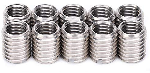 10Pcs Threaded Insert M8 X 1.25 Female and M10 X 1.5 Male Stainless Steel Repair Nut Threaded Sleeve Threaded Nut Repair Tools