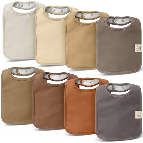 Lot De 8 Bavoirs Bio Pour Bébé Garçon Et Fille - En Coton Pour Tout-petits Et Nourrissons