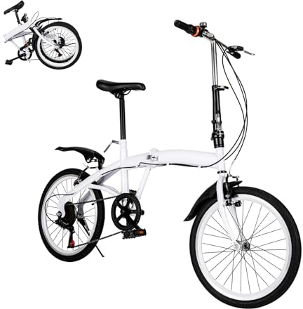 20 Zoll Faltrad 6 Gang Klapprad für Erwachsene & Kinder 1.4-1.9m, Aluminium Klappfahrrad Leicht Herren Damen Höhenverstellbar Folding City Bike